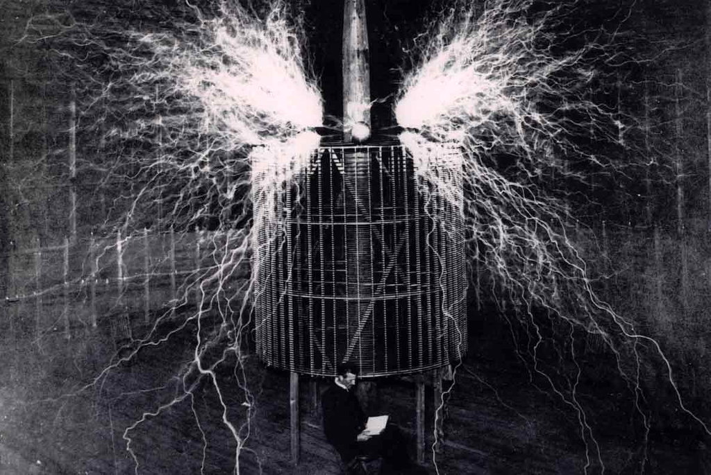 Nikola Tesla Laboratory Photograph.