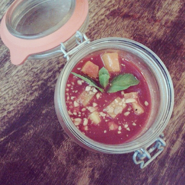 Delicious coconut pannacotta served in a jar. Photo: Lisa Sinclair.