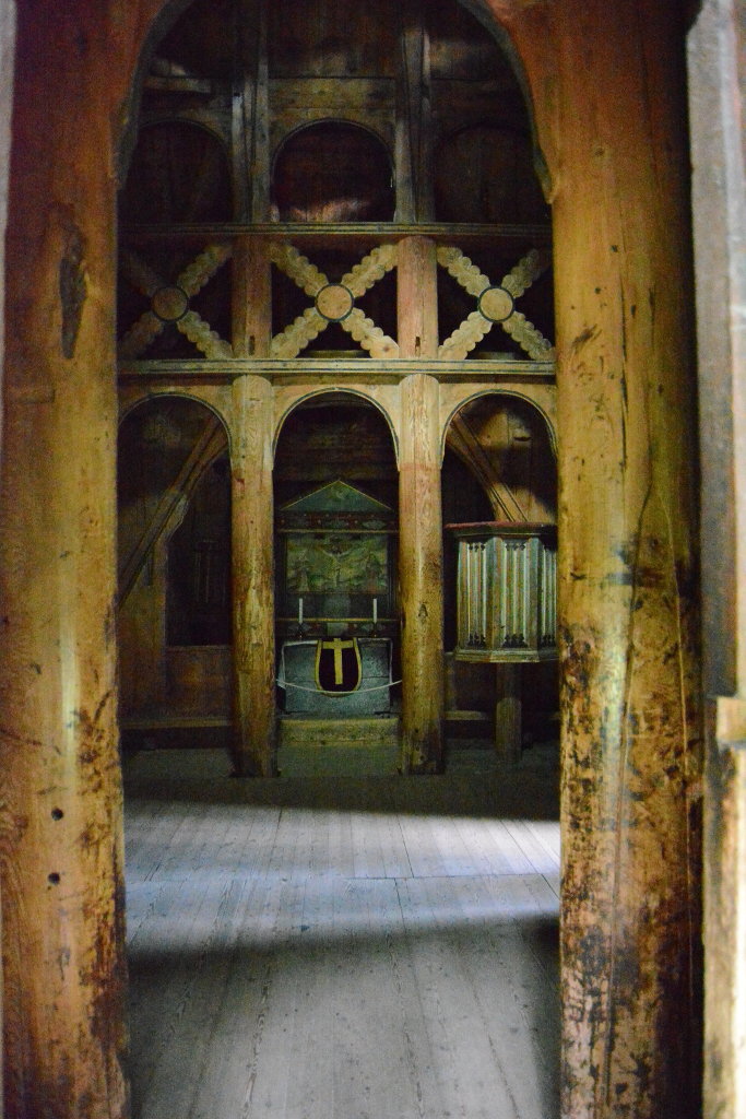 Inside Borgund Stave Church. Photo: Sanjin Đumišić.