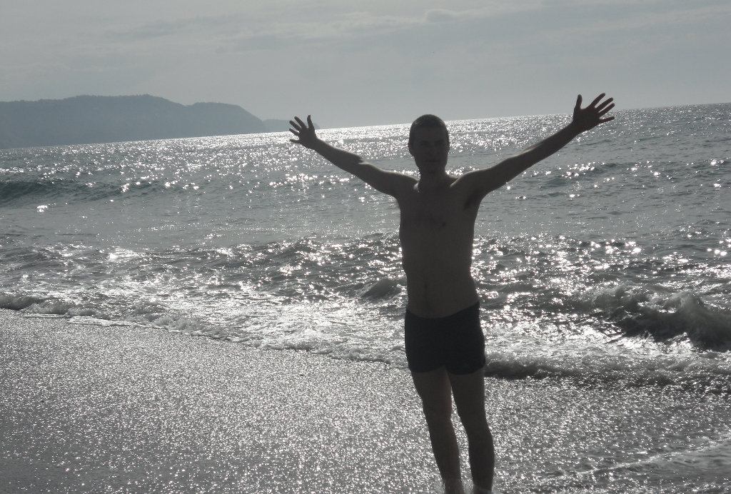 Sanjin enjoys the beach. Photo: Lisa Sinclair.