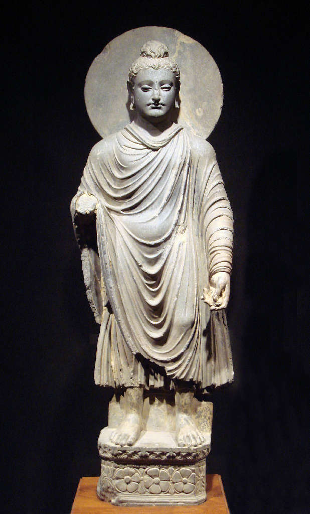 Gautama Buddha in Greco-Buddhist style, 1st-2nd century CE, Gandhara (modern eastern Afghanistan).