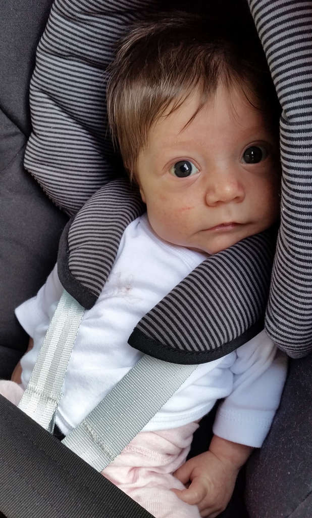 Florens in baby car seat. Photo: Sanjin Đumišić.