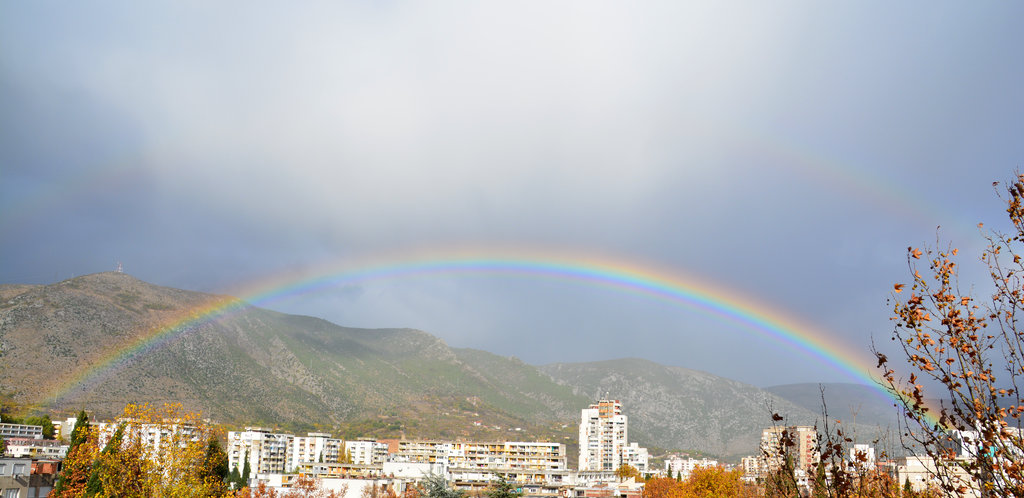 Bosnian rainbow over Mostar. Photo: Sanjin Đumišić.