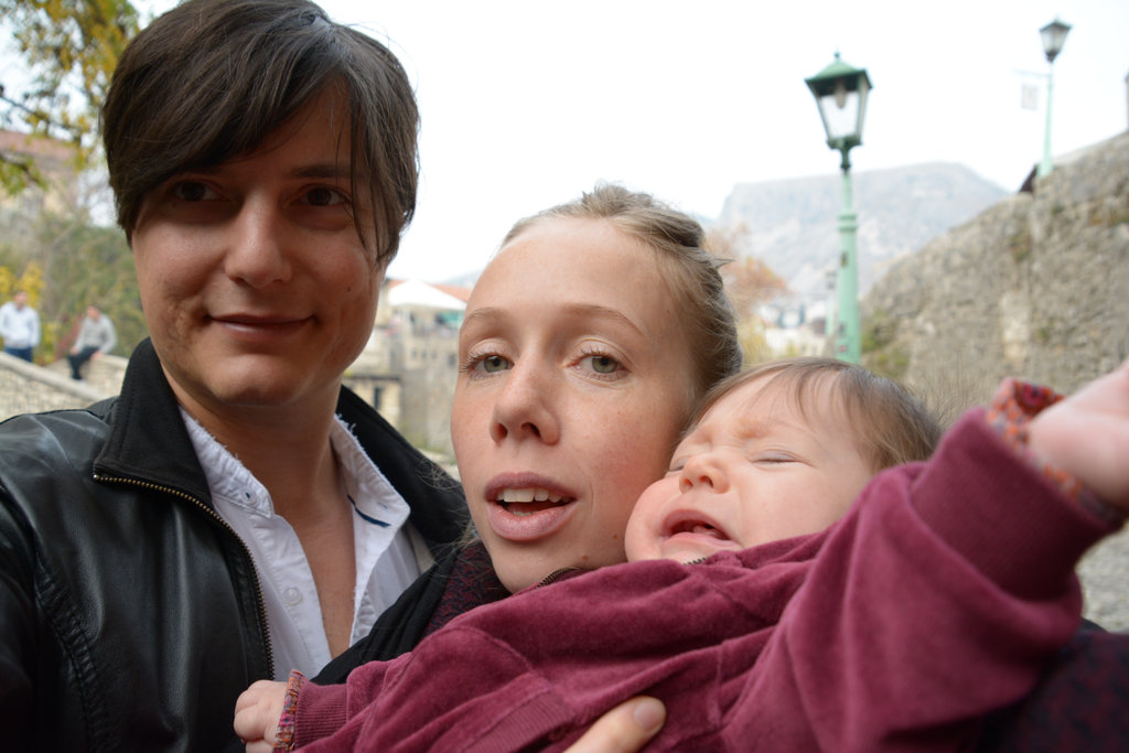 Traveling with a baby. Sanjin, Lisa, Florens. Photo: Sanjin Đumišić..