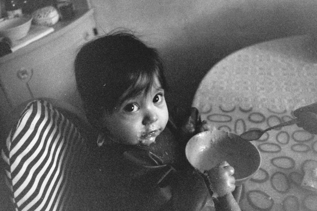 Baby Florens eating. Photo: Photo: Sanjin Đumišić.