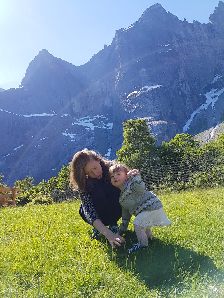 Mother Lisa, baby Florens. Norway road trip, Trollveggen. Photo: Sanjin Đumišić.