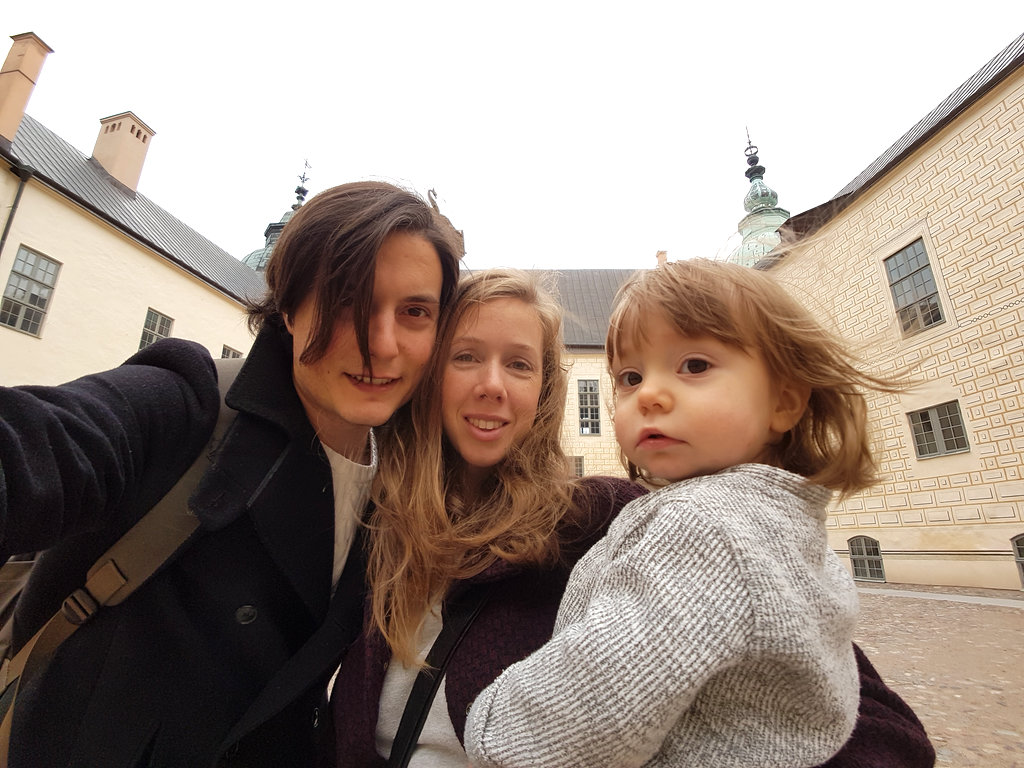 Family selfie at Kalmar Castle.