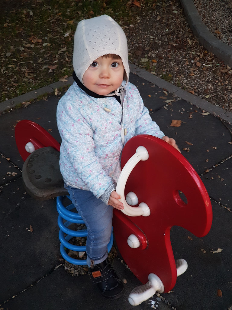 Baby Florens on a play horse in Zadar. Photo: Sanjin Đumišić.