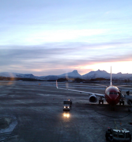 Winter flight from Bodø to Oslo
