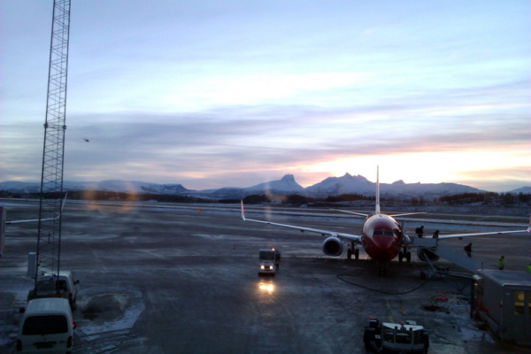 Winter flight from Bodø to Oslo