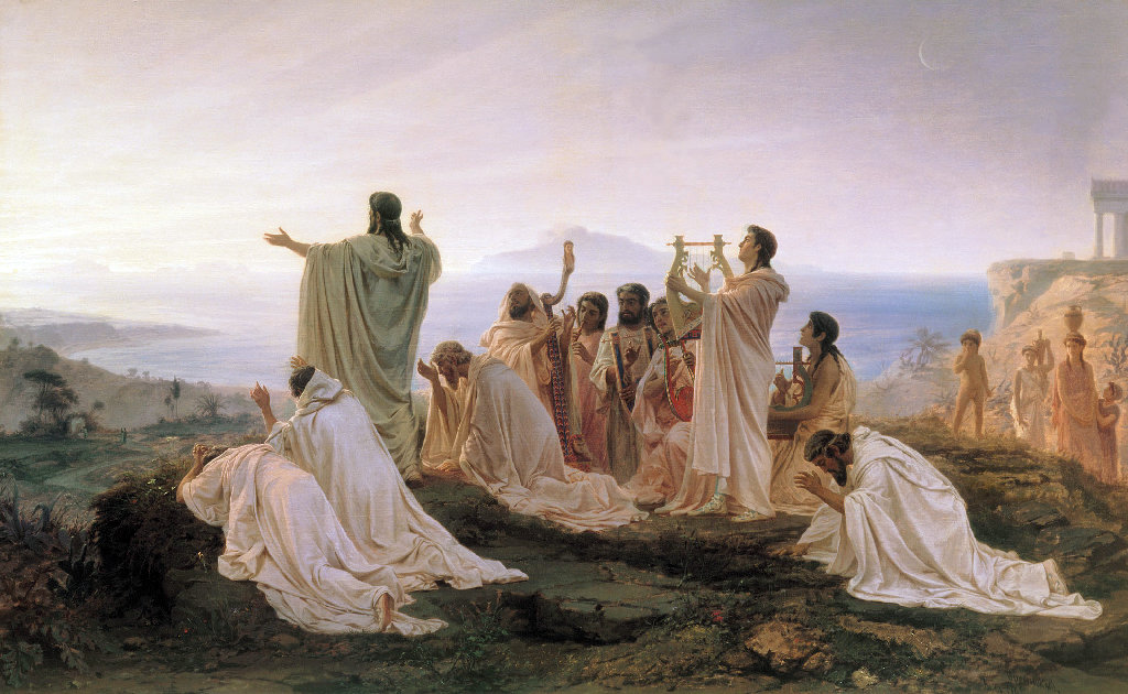 Pythagoreans celebrate sunrise, painting by Fyodor Bronnikov (1827–1902).