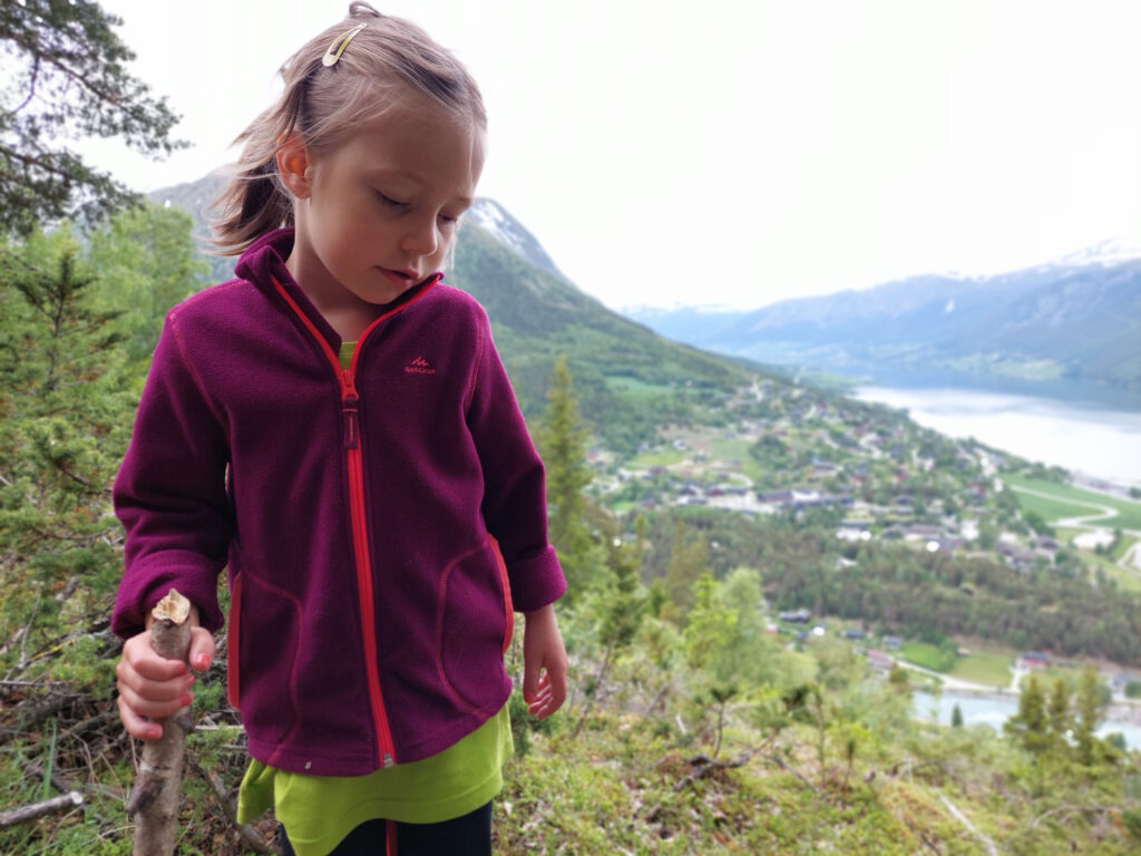 A child hiking in Norway.