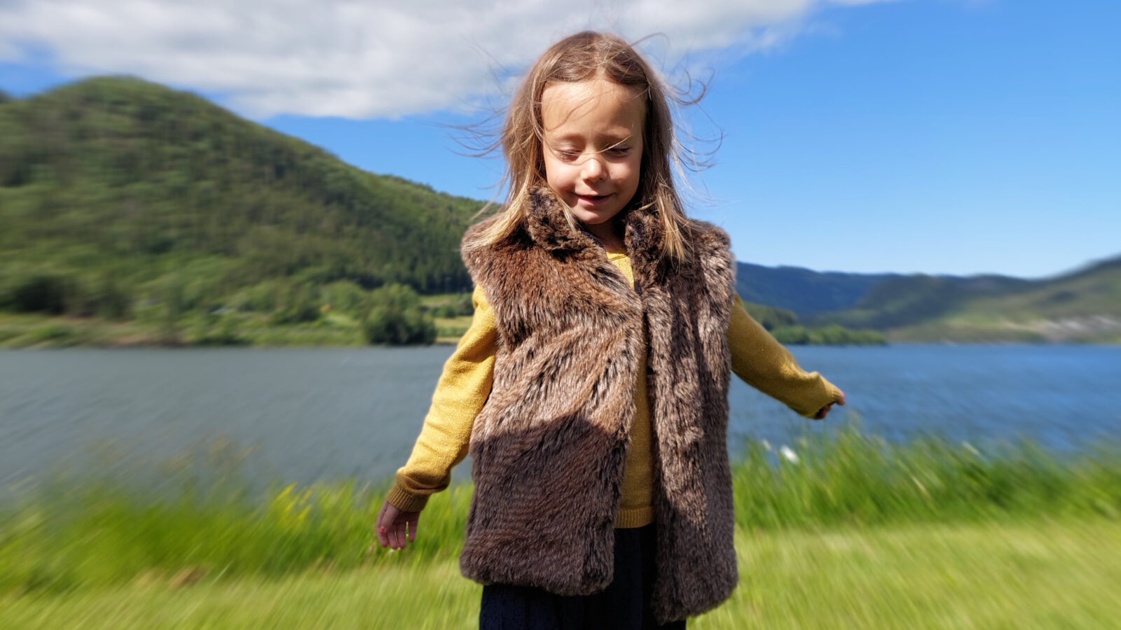 A child in Norwegian nature.
